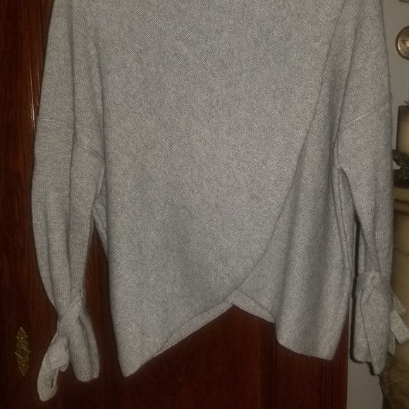 Anthropologie🌼3-Ply Cashmere Heather Gray Sweater/Sleeve Poncho - S - Picture 3 of 3